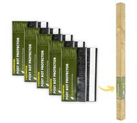 Postsaver Pro-Wrap Standard | Pack of 5 | Fits 3x3” to 4x4" Square and 3” to 5" Round Posts | Fence Protector | Dual-Layer Rot Protector | Wood Protector | 20-Year Guarantee (5)