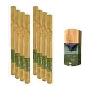 Postsaver Rot Protected Wood Fence Post 3x3" | Pressure-Treated Timber Post for Gardening | Decay-Protected with Postsaver Dual-Layer Rot Protector | 20-Year Guarantee | Pack of 8 | 6 Ft. Long