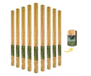 Postsaver Rot Protected Wood Fence Post 3x3" | Pressure-Treated Timber Post for Gardening | Decay-Protected with Postsaver Dual-Layer Rot Protector | 20-Year Guarantee | Pack of 9 | 8 Ft. Long
