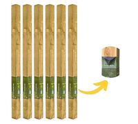 Postsaver Rot Protected Wood Fence Post 4x4" | Pressure-Treated Timber Post for Gardening | Decay-Protected with Postsaver Dual-Layer Rot Protector | 20-Year Guarantee | Pack of 6 | 6 Ft. Long