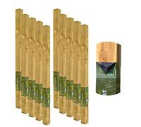 Postsaver Rot Protected Wood Fence Post 4x4" | Pressure-Treated Timber Post for Gardening | Decay-Protected with Postsaver Dual-Layer Rot Protector | 20-Year Guarantee | Pack of 10 | 8 Ft. Long