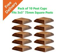 Postsaver Wooden Post Cap 100 X 100mm (Pack Of 10) Colour Brown - Fits 3 X 3" Square Posts ( Free Delivery)