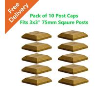 Postsaver Wooden Post Cap 100 X 100mm (Pack Of 10) Colour Green - Fits 3 X 3" Square Posts ( Free Delivery )