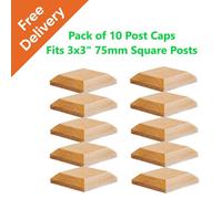 Postsaver Wooden Post Cap 100 X 100mm (Pack Of 10) Colour Natural - Fits 3 X 3" Square Posts (Free Delivery)