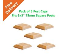 Postsaver Wooden Post Cap 100 X 100mm (Pack Of 5) Colour Natural - Fits 3 X 3" Square Posts (Free Delivery)