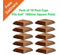 Postsaver Wooden Post Cap 120 X 120mm (Pack Of 10) Brown Colour - Fits 4 X 4" Square Posts (Free Delivery)