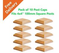 Postsaver Wooden Post Cap 120 X 120mm (Pack Of 10) Natural Colour Untreated - Fits 4 X 4" Square Posts ( Free Delivery )