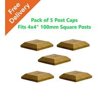 Postsaver Wooden Post Cap 120 X 120mm (Pack Of 5) Green Colour - Fits 4 X 4" Square Posts (Free Delivery)