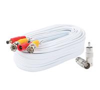 Postta BNC Video Power Cable 50 Feet Pre-Made All-in-One Video Security Camera Cable Wire with Two Connectors for CCTV DVR Surveillance System