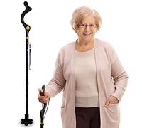 Campbell Posture Cane | Walking Cane for Men Women | Mobility Device Portable Lightweight Adjustable Self-Standing Folding Collapsible Hand Walking Stick 10 Height Adjustment 360 Traction Tip
