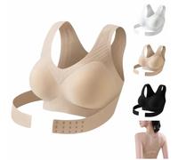 Posture Correcting Bra for Women Front Closure Full Coverage Sports Bras | Posture Corrector Women Seamless Cross Back Anti Sagging Bras Adjustable Shaping Bralette No Underwire All-Day Comfy Bra
