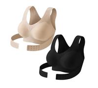 Posture Correcting Bra for Women Full Coverage Seamless Front Closure Bras | Cross-Back Anti Sagging Breathable Shaping Adjustable Waist Support Wireless Posture Underwear Brasieres 1/2/3 Pack