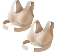 Posture Correcting Bra for Women, Full Coverage Seamless Front Closure Cross-Back Anti Sagging Bras Breathable Shaping Adjustable Waist Support Posture Underwear
