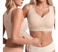 Posture Correcting Bra for Women Full Coverage Seamless Front Closure Cross-Back Anti Sagging Bras Breathable Shaping Adjustable Waist Support Wireless Posture Underwear Brasieres