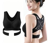 Posture Corrector Bra for Women Full Coverage Seamless Front Closure Cross-Back Anti Sagging Bras Breathable Shaping Adjustable Waist Support Posture Support Bra Underwear