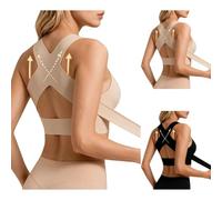 Posture Corrector Bra Wireless Front Fastening Push Up Back Support Bras | Comfortable Bras for Older Ladies Plus Size Full Coverage Pull On Bras Sexy Leopard Pattern Push-up Cross-Back Bralettes