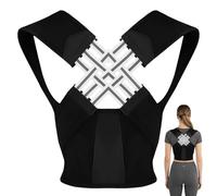 Posture Corrector for Women Men, Adjustable Back Brace, Spine back brace posture corrector men for Pain Relief, Breathable Shoulder Support Belt for Office, Home, Driving, Gym & Daily Use Black L