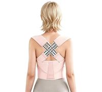 Posture Corrector Women, Adjustable Upper Back Support, Pink M, 1 Pack | Adjustable straps let you set a personal fit before adding this back straightener to your everyday routine.
