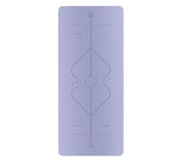 Posture Line Guidance Yoga Mat Natural Rubber PU Material 5mm Thick Non-slip Shock Absorption Quiet Fitness Mat(Taropurple)