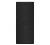 Posture Line Guidance Yoga Mat Natural Rubber PU Material 5mm Thick Non-slip Shock Absorption Quiet Fitness Mat(Black)