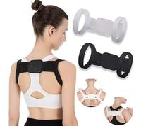 Posture Pro Fix, Neck and Shoulder Posture Corrector, Back Brace for Posture for Women Men, Adjustable Upper Posture Support Breathable Shoulder Back Straightener for Kids and Aldults (Color : White+