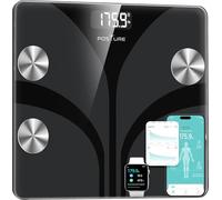 Posture Body Fat Scale, Bveiugn Smart Scale for Body Weight BMI Digital Bathroom Wireless Scales, Body Composition Analyzer with Health Monitor Sync Apps, 400 lbs - Black
