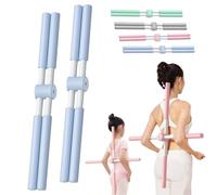 Posture Stick of 2, Yoga Stick Fitness Back Stretching Tools Stretcher & Corrector Equipment for Upper & Lower Back Bulger 31.8in Adjustable Mist Blue