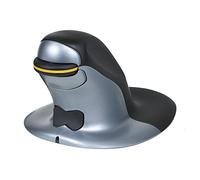 Posturite Penguin Ambidextrous Wireless Ergonomic Mouse | Rechargeable, Alleviates RSI, Easy-Glide, Vertical Design, PC Computer & Apple Mac Compatible (Black/Silver, Size: Small)