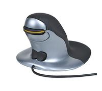 Posturite Penguin Wired Ambidextrous Ergonomic Mouse - Vertical High Precision Computer and Laptop Accessory - Compatible with Windows and Apple Mac - Large, Black/Silver