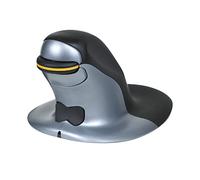 Posturite Penguin Wireless Ambidextrous Ergonomic Mouse - in-Built Rechargeable Battery, High Precision Computer and Laptop Accessory - Compatible with Windows, Apple Mac - Medium, Black/Silver