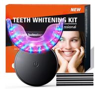 Postuvix LED Teeth Whitening Kit with Dual Red Blue Light Tray & Bleaching Gel Pen - Professional Tooth Whitener for Effectively Removing Coffee, Wine, Smoking Stains for Whiter Teeth at Home