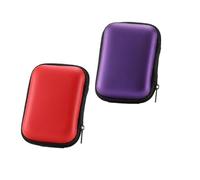 Postuvix Playing Card Case & Deck Box - Water-Resistant Zipper Card Holder for Poker Size 63x88mm Decks & Sleeves - Hard EVA Card Storage Box for UNO Cards - Travel Carry Case, Red & Purple