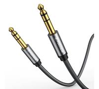 POSUGEAR 6.35mm to 6.35mm Guitar Cable 2M, Professional 1/4 Inch Jack to Jack Cable Lead, Guitar Amp Trs with Nylon Braid for Electric Bass, Amplifier, Keyboard