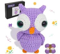Posurry Crochet Kit for Beginners Animals. Suitable for Adults and Kids. The Customized Yarn is Ideal for Women Beginners.,Includes Detailed Video Tutorials and Ilustrations,It's a Cute Owl