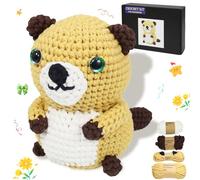 Posurry Crochet Kit for Beginners Animals. Suitable for Adults and Kids. The Customized Yarn is Ideal for Women Beginners.,Includes Detailed Video Tutorials and Ilustrations,It's a Cute Groundhog