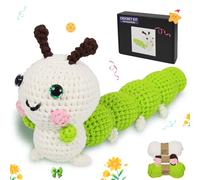 Posurry Crochet Kit for Beginners Animals. Suitable for Adults and Kids. The Customized Yarn is Ideal for Women Beginners.,Includes Detailed Video Tutorials and Ilustrations,It's a Cute Caterpillar