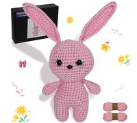 Posurry Crochet Kit for Beginners Animals. Suitable for Adults and Kids. The Customized Yarn is Ideal for Women Beginners.,Includes Detailed Video Tutorials and Ilustrations,It's a Cute Bunny