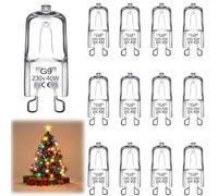 PosyLane 12 Pcs G9 Halogen Light Bulbs 230V 40W 2800K 600LM Dimmable Capsule Bulbs, No Flickering Energy Saving Halogen-Oven-Lamp for Table/Ceiling Lights Nightlights(Warm White)