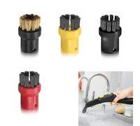 PosyLane 4 Pcs Steam Cleaner Nozzle Bristle for Karcher Steam Cleaner Accessories, Nylon Brass Round Brush Heads Replacement, Compatible with SC1/SC2/SC3/SC4/SC5/SC6/CTK10/CTK20 Series