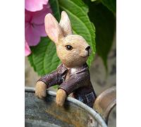 Pot Buddies Beatrix Potter Benjamin Bunny Figure Plant Pot Hanger - Handmade Garden Ornament - Decorative Flower Planter Figurine