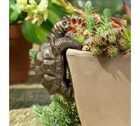 Pot Buddies Handmade Tortoise Figure Plant Pot Hanger - Decorative Hanging Garden Ornament - Flower Planter Figurine