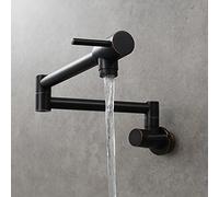 Pot Filler Faucet, Copper Rotating Folding Kitchen, into The Wall Single Cold Sink, Double Handles 1 Hole Tap with Joint Swing Arms,B(E)