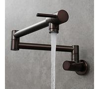 Pot Filler Faucet, Copper Rotating Folding Kitchen, into The Wall Single Cold Sink, Double Handles 1 Hole Tap with Joint Swing Arms,B(F)