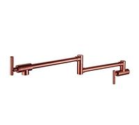 Pot Filler Faucet Wall Mount Brass Kitchen Sink Tap, Single Cold Water, Double Joint Swing Arm, Folding Design, Commercial Use, Two Handles