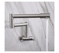Pot Filler Pot Filler Tap Wall Mount Foldable Kitchen Faucet Single Cold Single Hole Sink Tap Rotate Folding Spout Stainless Steel Brushed,High Flow Rate,Type A Single Handle-1