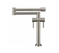 Pot Filler tap, Wall Mounted Telescopic Folding Sink Kitchen Faucet, hot and Cold Water Double Joint Swing arm Two Handles Single Hole Stove Faucet,b