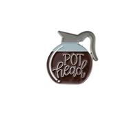 Pot Head Coffee Pot Enamel Pin, Funny Sarcastic Brooch Badges For Coffee Lover Caffeine Addict, Caffeine Humor Pin Brooch, Caffeinated Joke Sayings Lapel Badges, Funny Gift For Barista Office Coworker