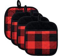 Pot Holders Buffalo Plaid Cotton Heat Resistant Potholder, Pot Holder, Hot Pads, Trivet for Cooking and Baking