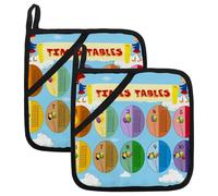 Pot Holders for Kitchen 2PCS, Math Times Tables Sky Theme Pot Holders Heat Resistant, Pot Holder for Microwave Cooking Baking Oven End Dishes and BBQ