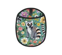 Pot Holders Set of 1 PC Kitchen Heat Resistant Potholders Animals Lemur Flowers Pattern Pot Holders Silicone Aunty-hot Pad Cotton Lining Oven Hot Pads for Cooking Baking BBQ Microwave Kitchen